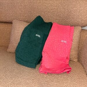 AYBL Leggings Green and Pink Soft Fit